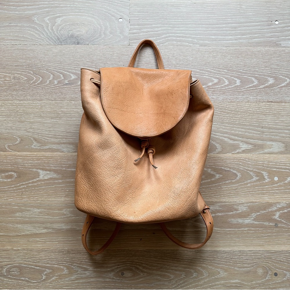 Rennes Pale Leather Backpack
